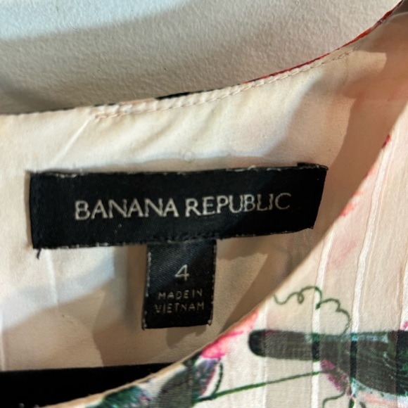 BANANA REPUBLIC Sz 4 Sleeveless Maxi Dress Floral Pineapples Hi Low Ruffle Hem - Picture 7 of 13